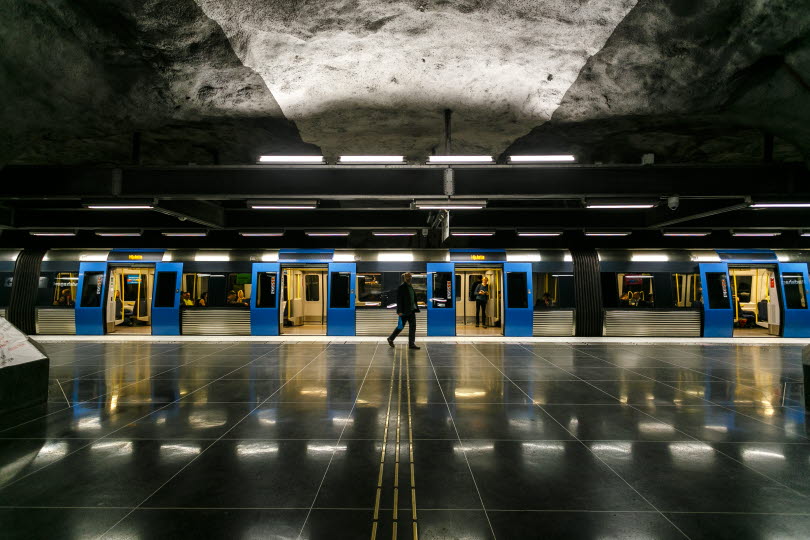 Foto på tunnelbana i Stockholm