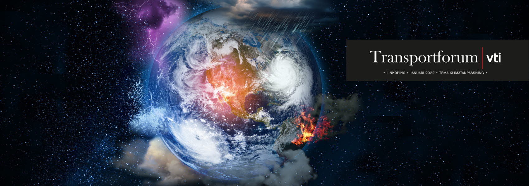 En jordglob som visar olika väderfenomen och brand.