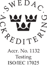 Swedac accredited testing logotype