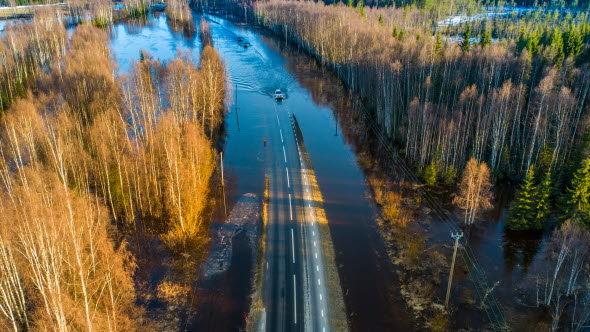 Flooded road.