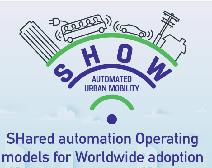 Logga för EU-projekt SHOW som står för  Shared automation operation models for Worldwide adoption 